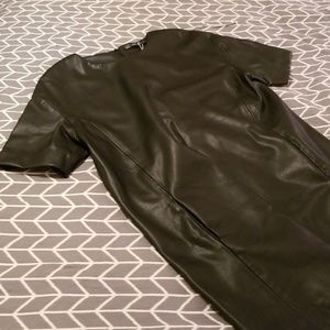 ZARA Trafaluc Faux Leather Mini Shift Dress